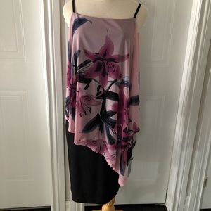 BNWT Le Chateau Dress with Flowy Floral Overlay